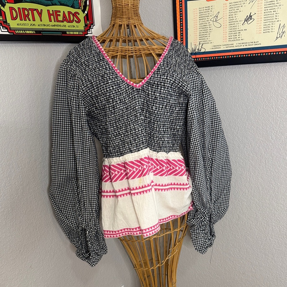 Live 4 Truth Black and Pink Checkered Blouse